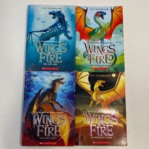 Wings of Fire books 2, 3, 4, and 5.